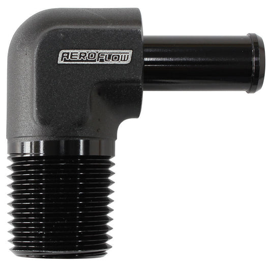 Aeroflow Performance Products AF842-08-08ANBLK 90 Deg 1/2" NPT to -8 100/450 Series Braided Hose AN Size