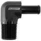 Aeroflow AF842-08-08BLK 90 Deg 1/2" NPT to 1/2" Barb Black 90 Deg Male to Male
