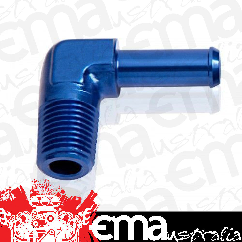 Aeroflow AF842-08-12 90 Deg 1/2" NPT to 3/4" Barb Blue 90 Deg Male to Male