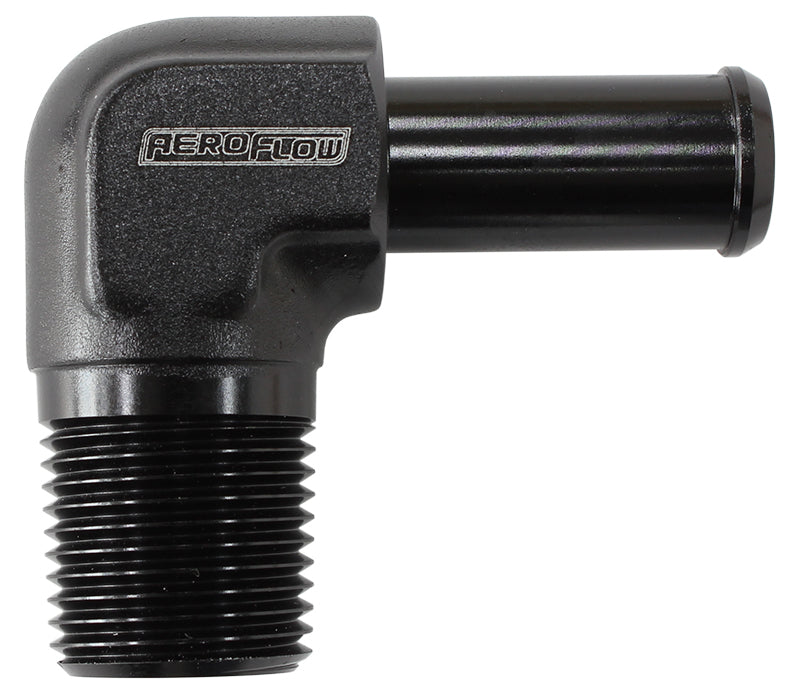 Aeroflow AF842-10ANBLK 90 Deg 1/2" NPT to -10 100/450Series Braided Hose AN Size