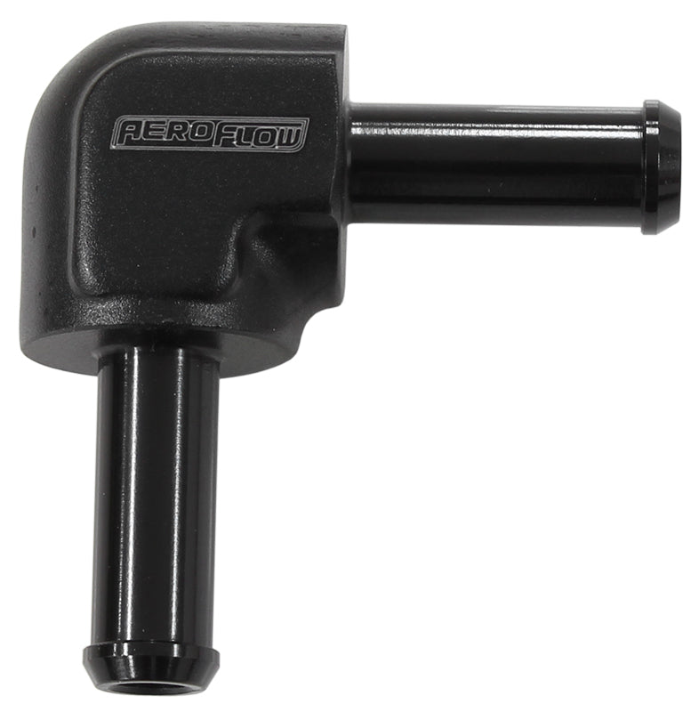Aeroflow AF843-06BLK 90 Degree 3/8" Barb Both Ends Black 3/8" / 9.52mm Barb S
