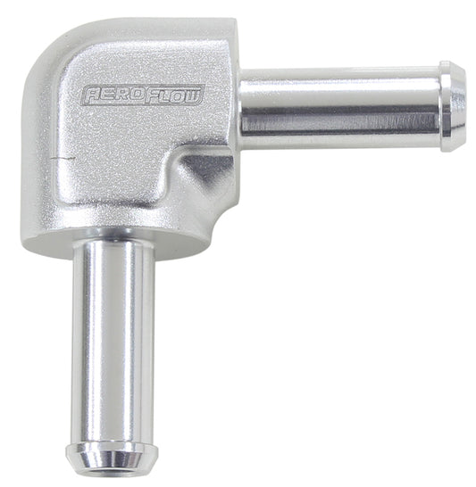 Aeroflow AF843-06S 90 Degree 3/8" Barb Both Ends Silver 3/8" / 9.52mm Barb S