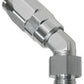 Aeroflow 100 & 450 series braided hose 45 Deg -6 to Male -8 Thread Silver Aeroflow Performance Products AF844-06-08S