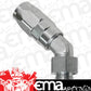 Aeroflow 100 & 450 series braided hose 45 Deg -6 to Male -8 Thread Silver Aeroflow Performance Products AF844-06-08S