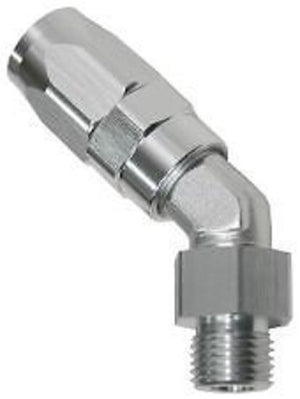 Aeroflow AF844-10-08S 45 Deg -10 Hose to Male -8 Thread Silver