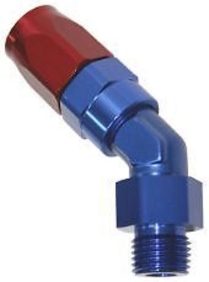 Aeroflow 100 & 450 series braided hose 45 Deg -10 to Male -12 Thread Aeroflow Performance Products AF844-10-12