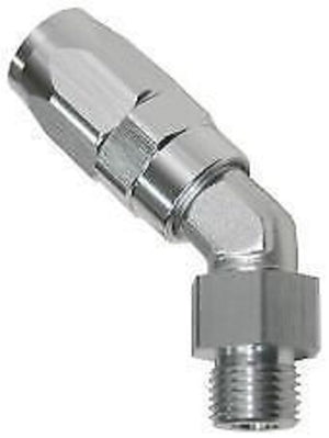 Aeroflow AF844-12-10S 45 Deg -12 Hose to Male -10 Thread Silver