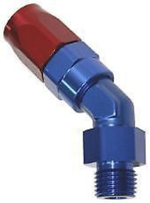 Aeroflow AF844-12-16 45 Deg -16 ORB to -12AN Hose Blue Swivel