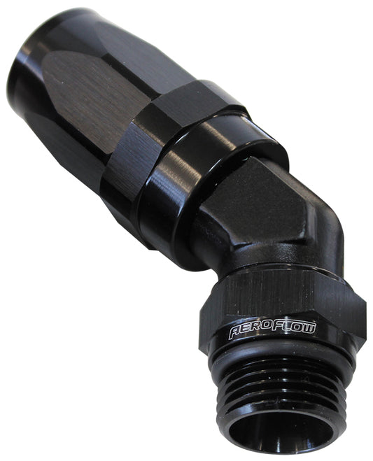 Aeroflow AF844-16-12BLK 45 Deg -12 ORB to -16AN Hose Blue Swivel