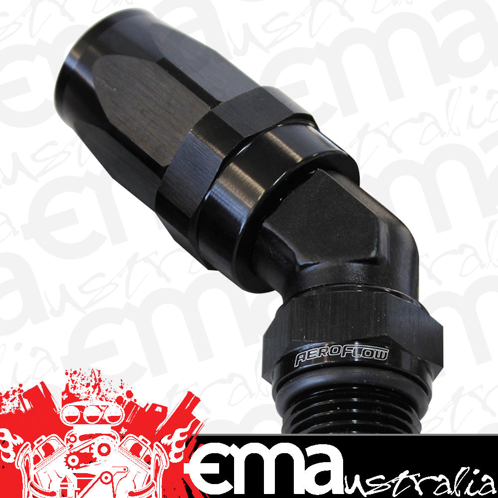 Aeroflow AF844-16-12BLK 45 Deg -12 ORB to -16AN Hose Blue Swivel