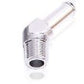 Aeroflow AF845-03-04S 45 Deg 1/8" NPT to 3/16" Barb Silver 45 Deg Male to Male