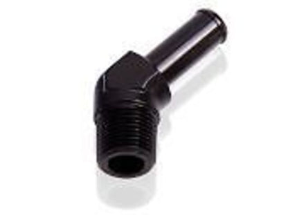 Aeroflow Performance Products AF845-06-05BLK 45 Deg 3/8"NPT to 5/16" Barb Black Male to Male
