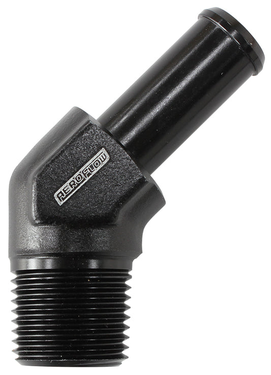 Aeroflow AF845-06-06ANBLK 45 Deg 3/8"NPT to -6 100 / 450Series Braided Hose AN Size