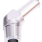 Aeroflow AF845-06-06S 45 Deg 3/8"NPT to 3/8" Barb Silver Male to Male