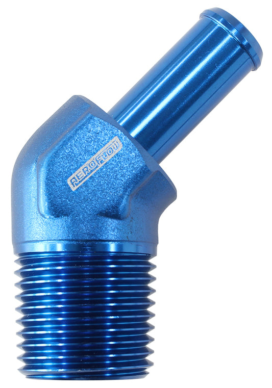 Aeroflow AF845-06-10AN 45 Deg 3/8" NPT to -10 100/450Series Hose Blue Suit Braided