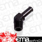 Aeroflow AF845-06BLK 45 Deg 1/4" NPT to 3/8" Barb Black 45 Deg Male to Male