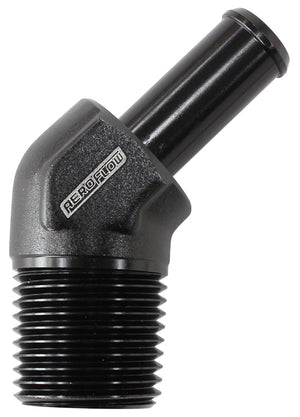 Aeroflow AF845-08-08ANBLK 45 Deg 1/2" NPT to -8 100/450 Series Braided Hose AN Size