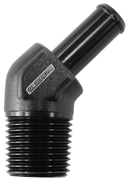 Aeroflow AF845-08-08ANBLK 45 Deg 1/2" NPT to -8 100/450 Series Braided Hose AN Size