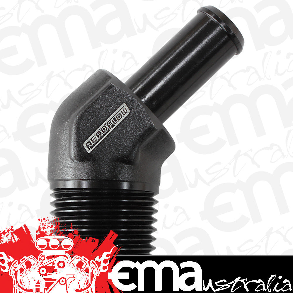 Aeroflow AF845-10ANBLK 45 Deg 1/2" NPT -10 100/450 Series Braided Hose AN Size