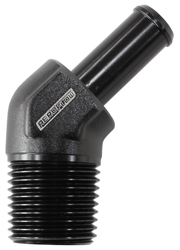 Aeroflow AF845-10ANBLK 45 Deg 1/2" NPT -10 100/450 Series Braided Hose AN Size