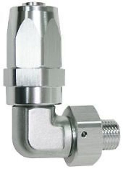 Aeroflow AF849-06-04S 90 Deg -6 Hose to Male -4 Thread Silver