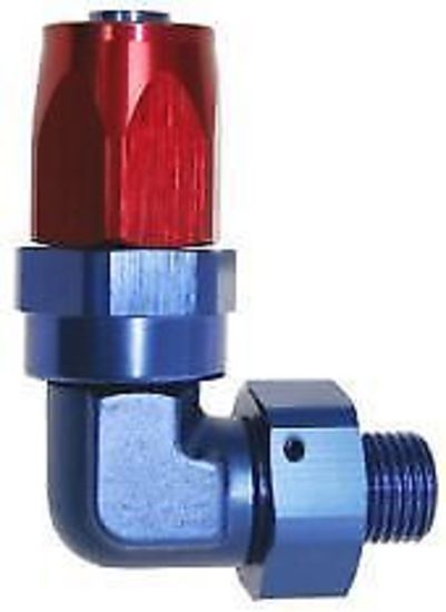 Aeroflow 100 & 450 series braided hose 90 Deg -6 to Male -8 Thread Aeroflow Performance Products AF849-06-08