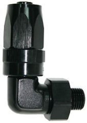 Aeroflow AF849-10-10BLK 90 Deg -10 Hose to Male -10 Thread Black
