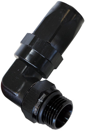 Aeroflow AF849-12-10BLK 90 Deg -12 Hose to Male -10 Thread Black
