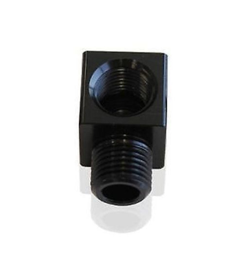 Aeroflow AF896-02BLK 90 Deg Male to F/Male 1/8" Black Adapter Tight Radius