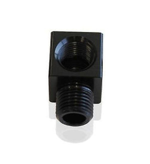 Aeroflow AF896-02BLK 90 Deg Male to F/Male 1/8" Black Adapter Tight Radius