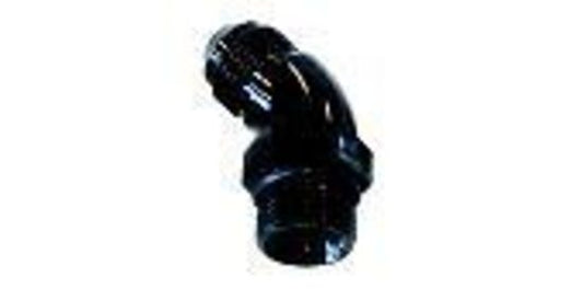 Aeroflow AF902-06-08BLK 45 Deg -8ORB to -6AN Complete with Jam Nut & O-Ring Black