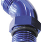 Aeroflow AF902-08 45 Deg -8ORB to -8AN Complete with Jam Nut & O-Ring Blue