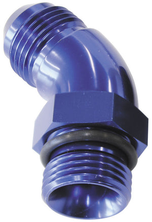 Aeroflow AF902-08 45 Deg -8ORB to -8AN Complete with Jam Nut & O-Ring Blue