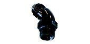 Aeroflow AF902-10-08BLK 45 Deg -8ORB to -10AN Complete with Jam Nut & O-Ring Black