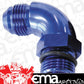 Aeroflow AF903-04-06 90 Deg -6ORB to -4AN Complete with Jam Nut & O-Ring Blue