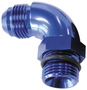 Aeroflow AF903-06-08 90 Deg -8ORB to -6AN Complete with Jam Nut & O-Ring Blue