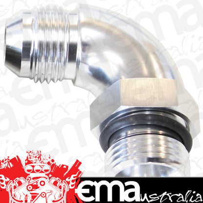 Aeroflow Performance Products AF903-10-12S 90 Deg -12ORB to -10AN Complete with Jam Nut & O-Ring Silver