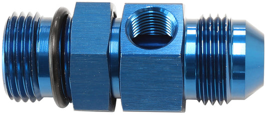 Aeroflow AF904-06 -6ORB to -6AN with 1/8" Port Blue