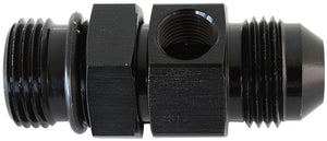 Aeroflow AF904-06BLK -6ORB to -6AN with 1/8" Port Black