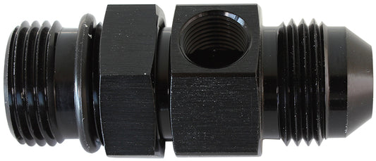 Aeroflow AF904-10BLK -10ORB to -10AN with 1/8" Port Black