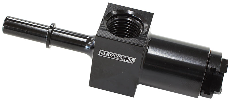 Aeroflow AF905-02BLK 3/8" Female to Male with 1/8" Port Blue Quick Connect Efi