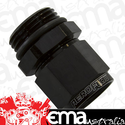Aeroflow Performance Products AF907-06-10BLK 1ORB to Female -6 Swivel Nut Black