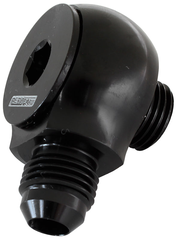 Aeroflow AF909-06-10BLK Slimline -10ORB to -6AN 90 Degfor Use In Tight Radius Area