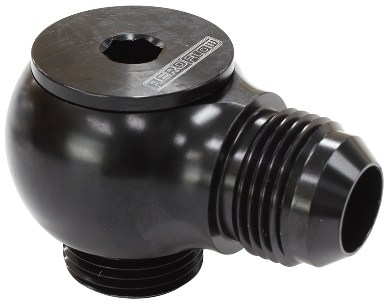Aeroflow AF909-12BLK Slimline -12ORB to -12AN 90Degfor Use In Tight Radius Area