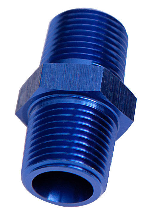 Aeroflow AF911-02 Male Coupler 1/8" NPT Blue Male to Male