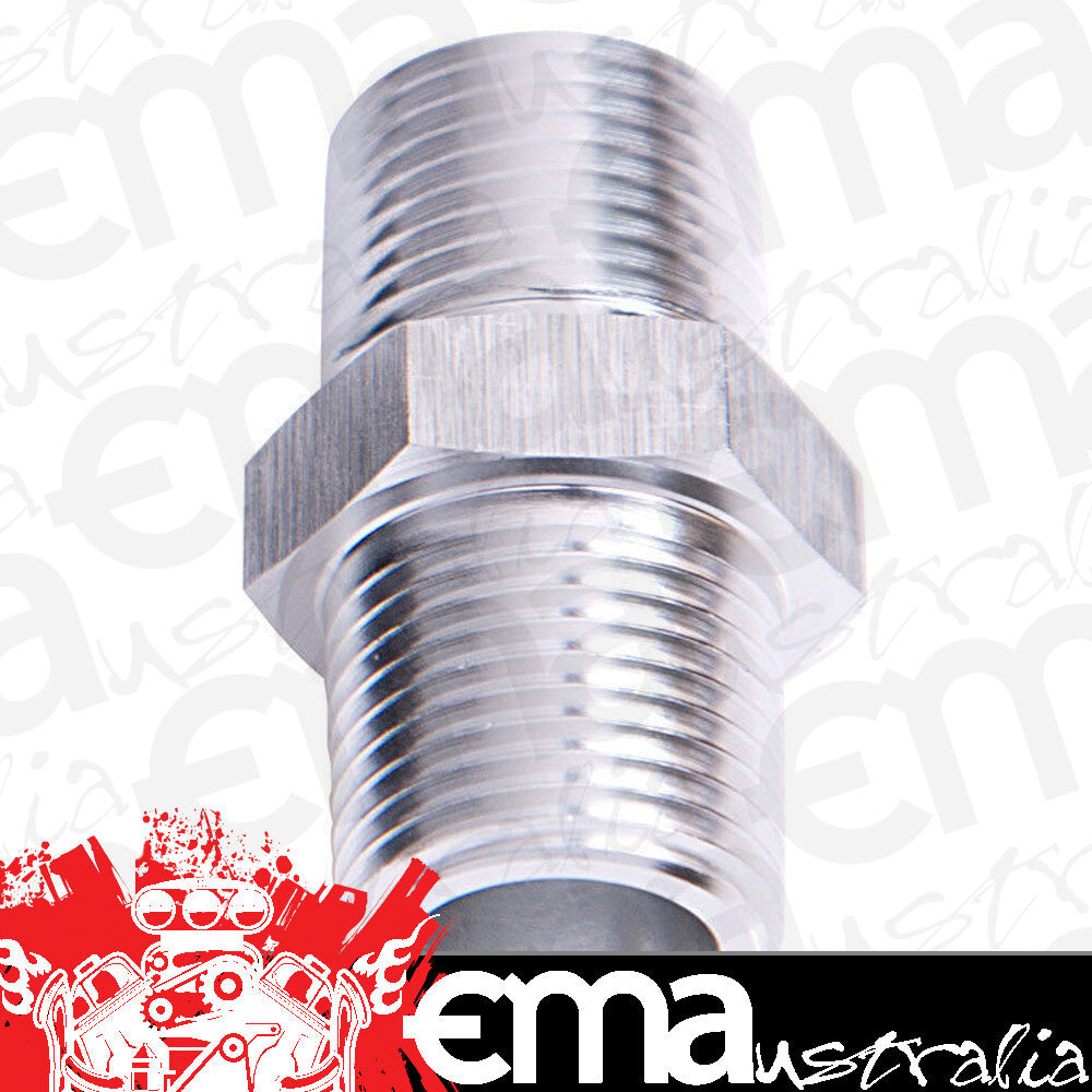 Aeroflow AF911-02S Male Coupler 1/8" NPT Silver Male to Male