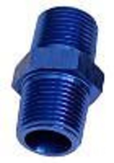 Aeroflow AF911-06 Male Coupler 3/8" NPT Blue Male to Male