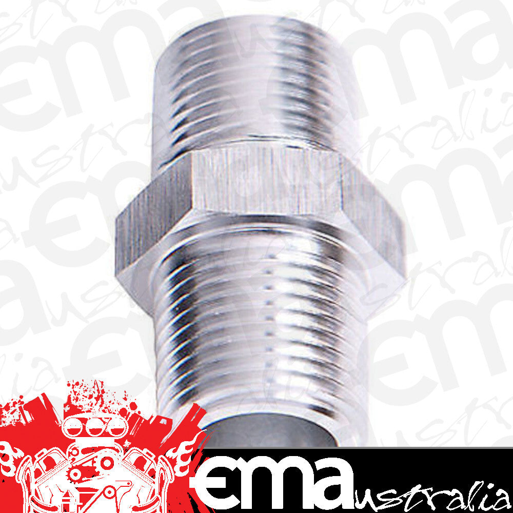 Aeroflow AF911-08S Male Coupler 1/2" NPT Silver Male to Male