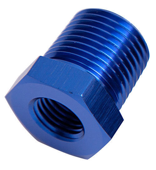 Aeroflow AF912-08-02 NPT Pipe Reducer Blue 1/2" NPT Male 1/8" NPT Female