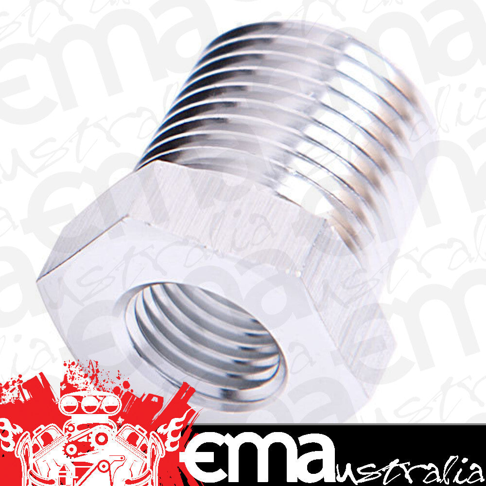 Aeroflow AF912-08-06S NPT Pipe Reducer Silver 1/2" NPT Male 3/8" NPT Female